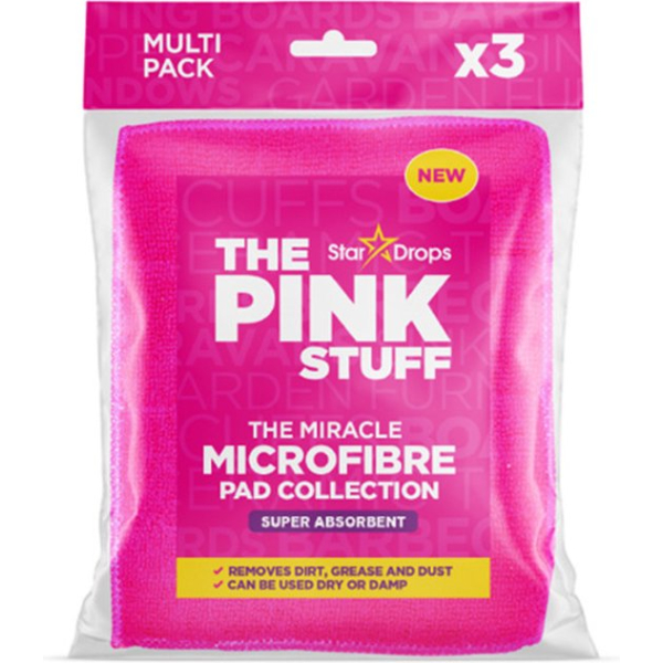 Губка-мікрофібра для прибирання універсальна 18*20 см 3 шт The Pink Stuff 