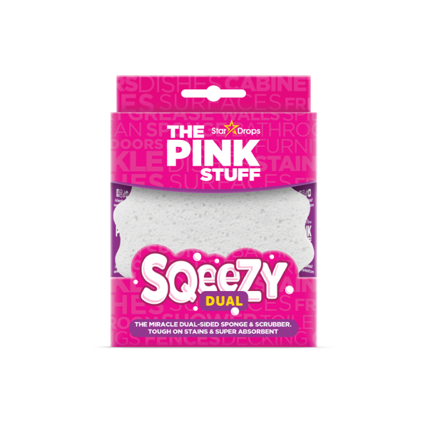 Губка для прибирання універсальна скрубер The Pink Stuff Sqeezy Miracle Scrubber DUAL SPONGE, 1 шт