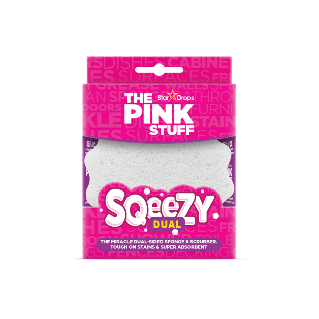 Губка для прибирання універсальна скрубер The Pink Stuff Sqeezy Miracle Scrubber DUAL SPONGE, 1 шт