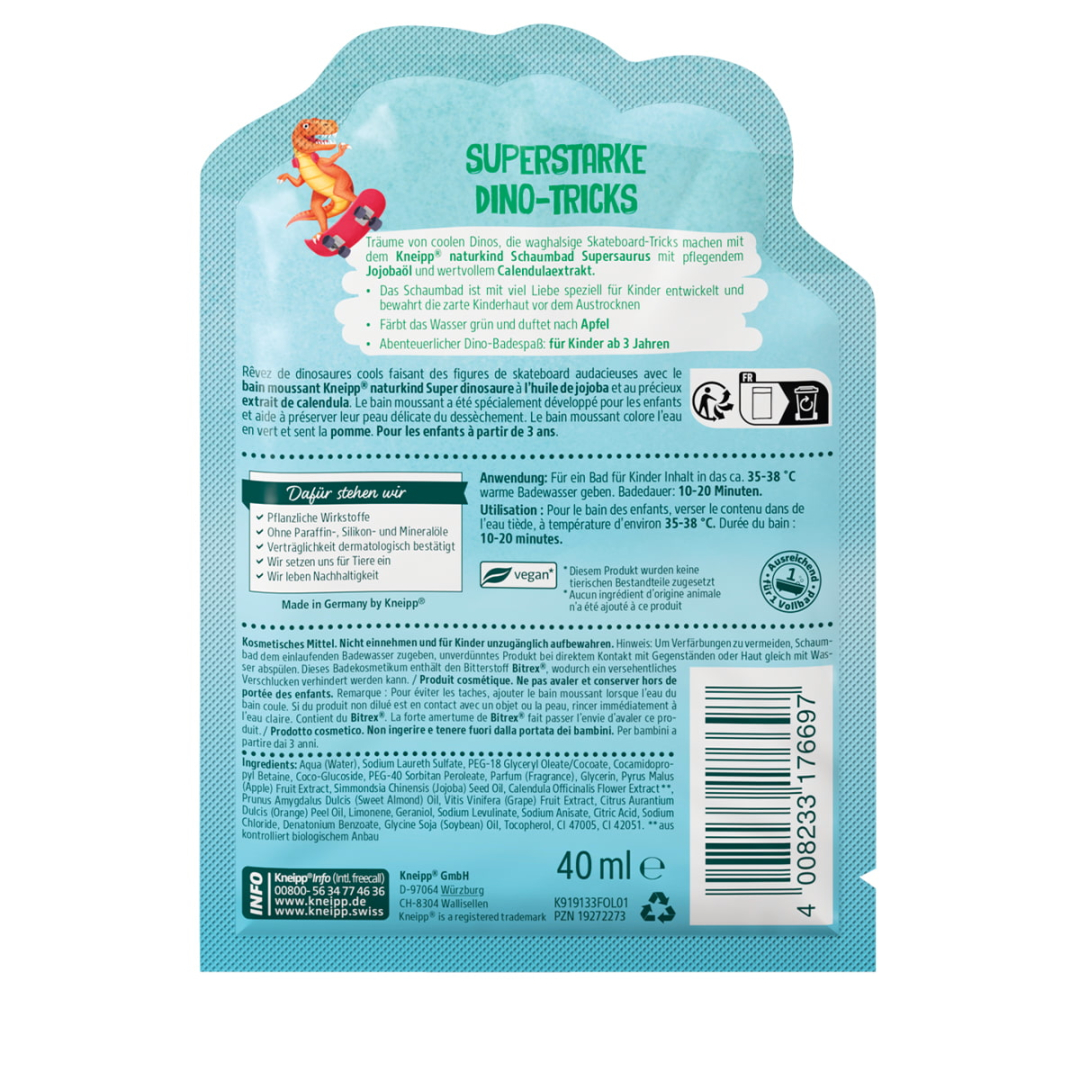 Піна для ванни Kneipp Naturkind Schaumbad Supersaurus, 40 мл