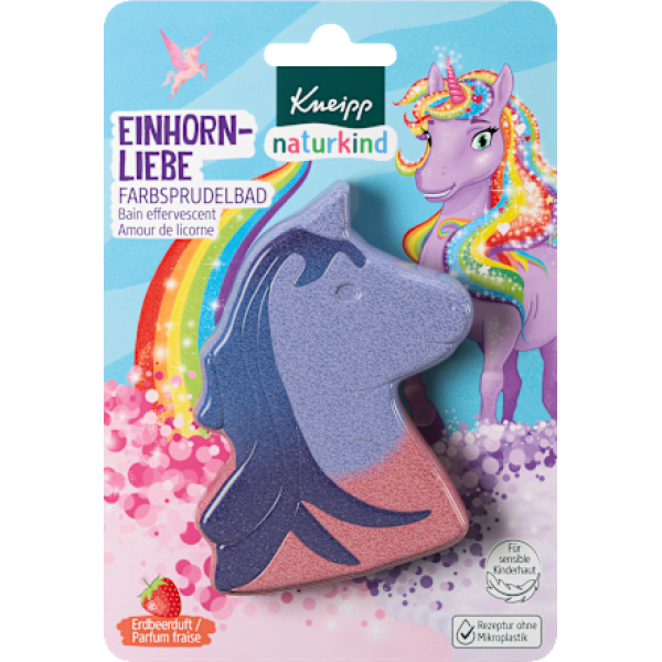 Дитяча добавка для ванн Unicorn Love Kneipp Naturkind Kinder Badezusatz Sprudelbad Einhornliebe, 1 шт