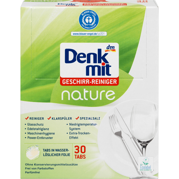 Таблетки для посудомийної машини Denkmit Spülmaschinen-Tabs nature, 30 шт