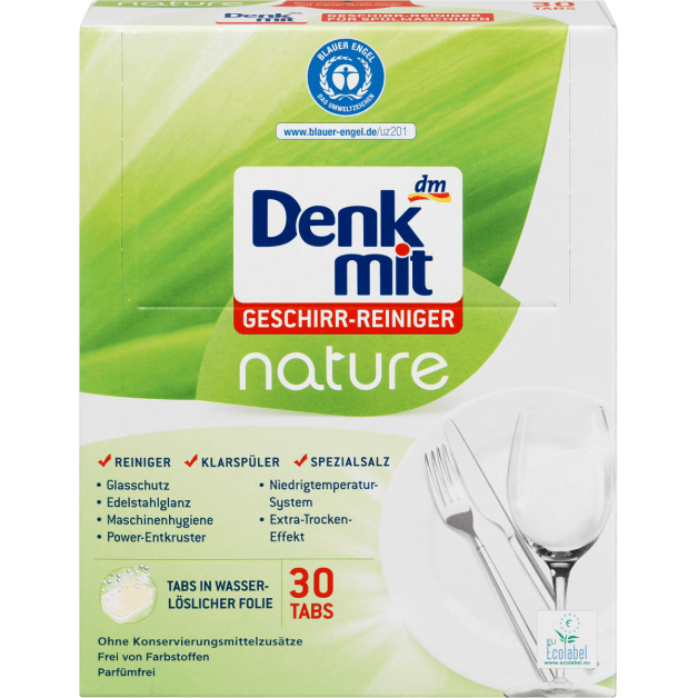 Таблетки для посудомийної машини Denkmit Spülmaschinen-Tabs nature, 30 шт