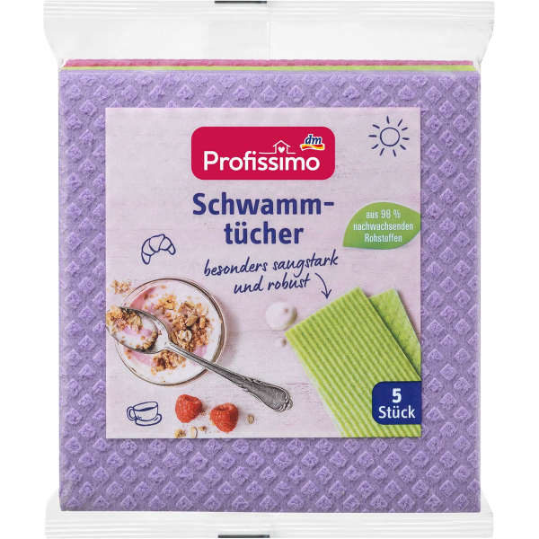 Profissimo прорезинені серветки Schwammtücher 5шт.