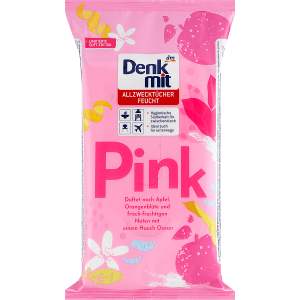 Серветки вологі універсальні Denkmit Pink РОЖЕВІ, 50 шт