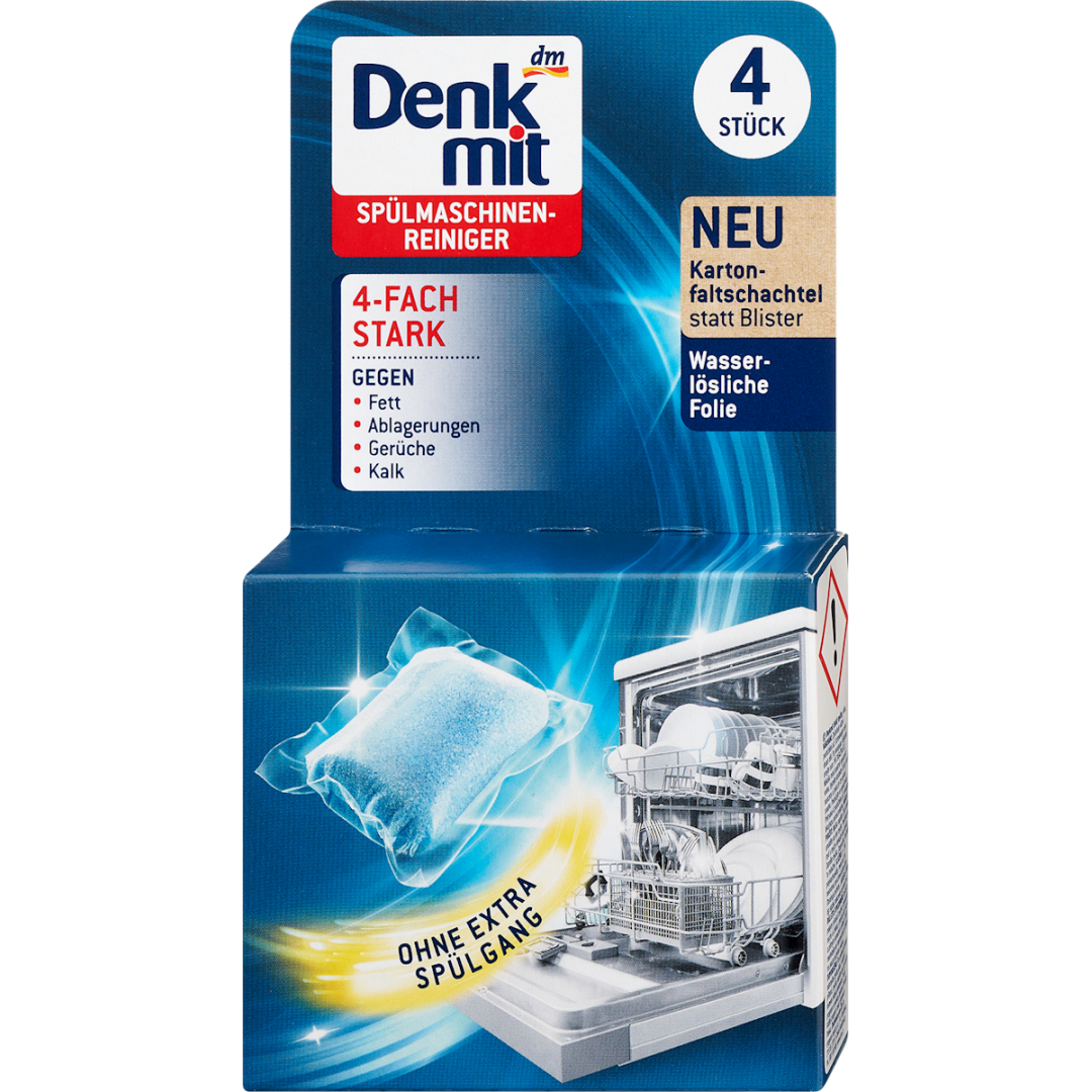 Капсули для очищення посудомийної машини Denkmit Spülmaschinen-Reiniger 4-Fach-Stark, 4 шт
