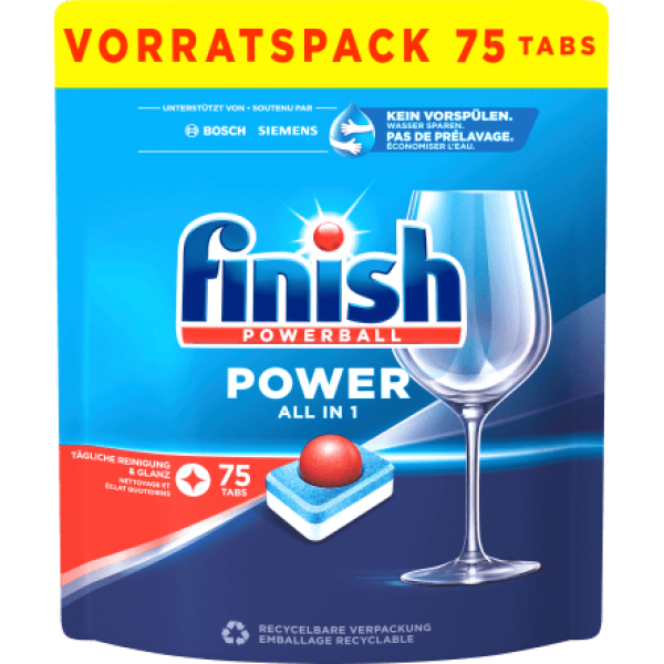 Таблетки для посудомийної машини Finish All in one 75 шт