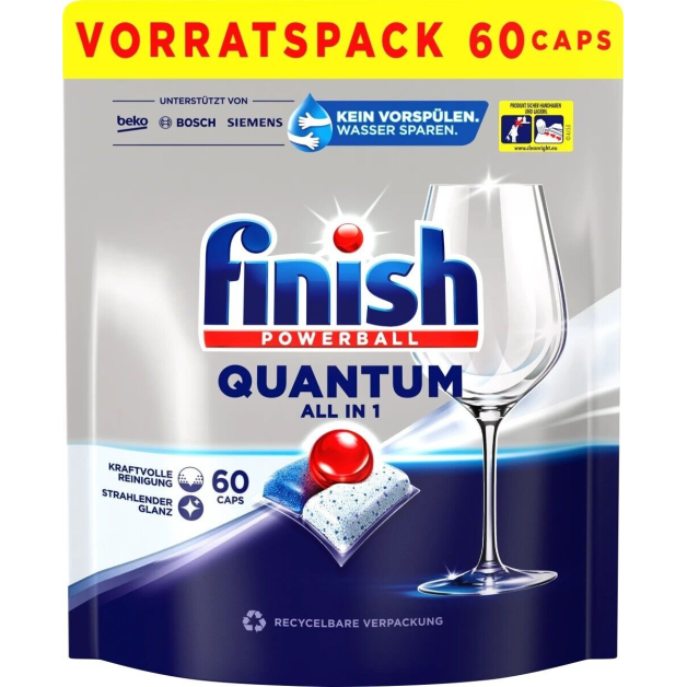 Таблетки для посудомийної машини Finish Quantum All in one MAX 60 шт.