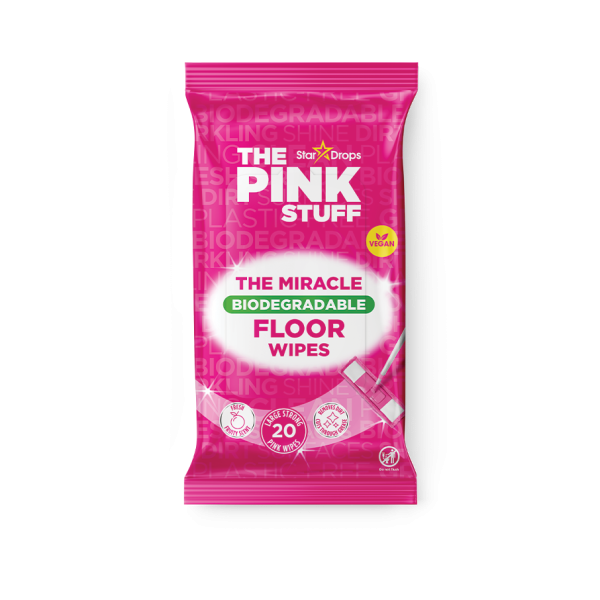 Вологі серветки для підлоги The Pink Stuff Biodegradable Floor Wipes, 20 шт