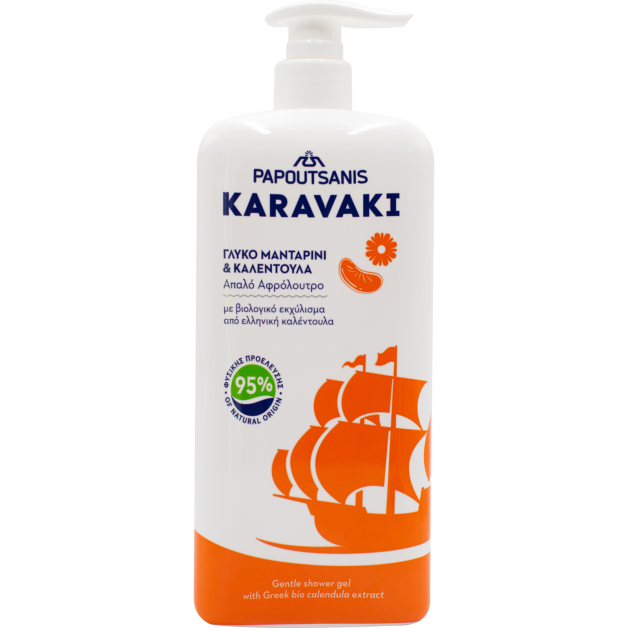 Гель для душу календула та мандарин Karavaki, 750 мл