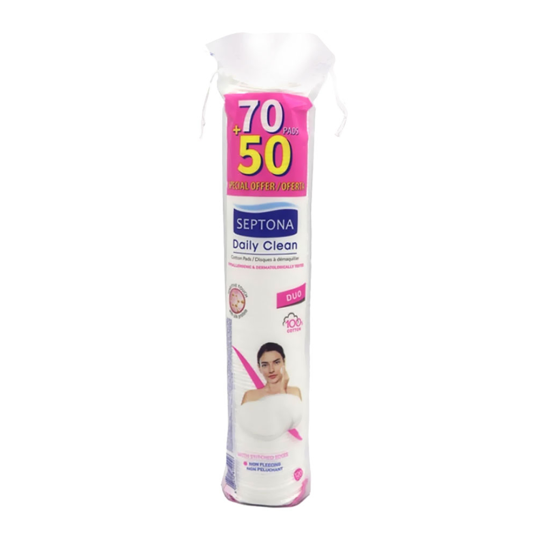 Ватні диски двосторонні Septona Daily Clean duo 70 + 50 шт