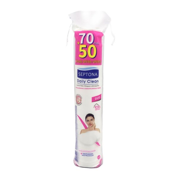 Ватні диски двосторонні Septona Daily Clean duo 70 + 50 шт