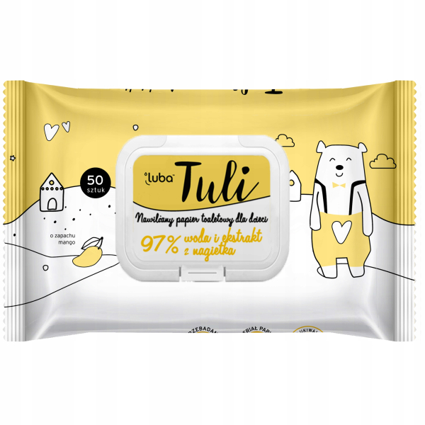 Зволожений туалетний папір для дітей Манго Luba Tuli, 50 шт
