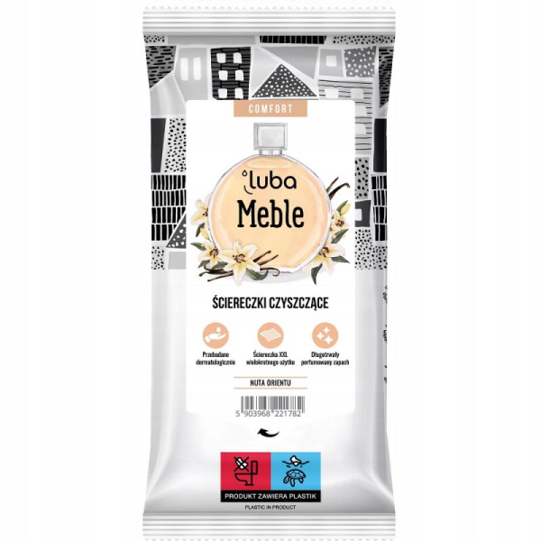 Серветки для чищення меблів ваніль Luba Comfort, 32 шт