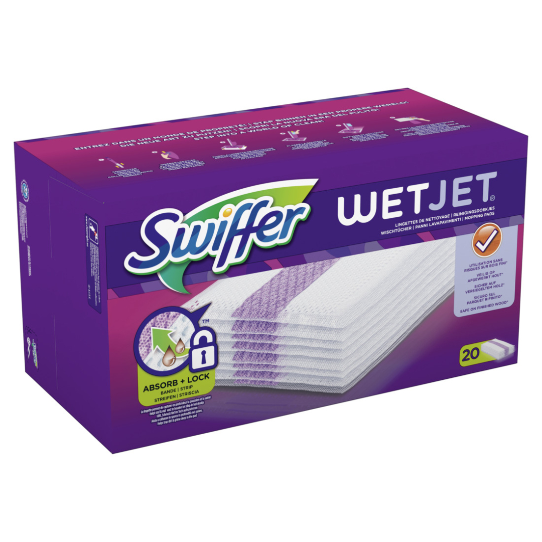 Змінні серветки Swiffer тільки для швабри на батарейках Wet Jet, 20 шт