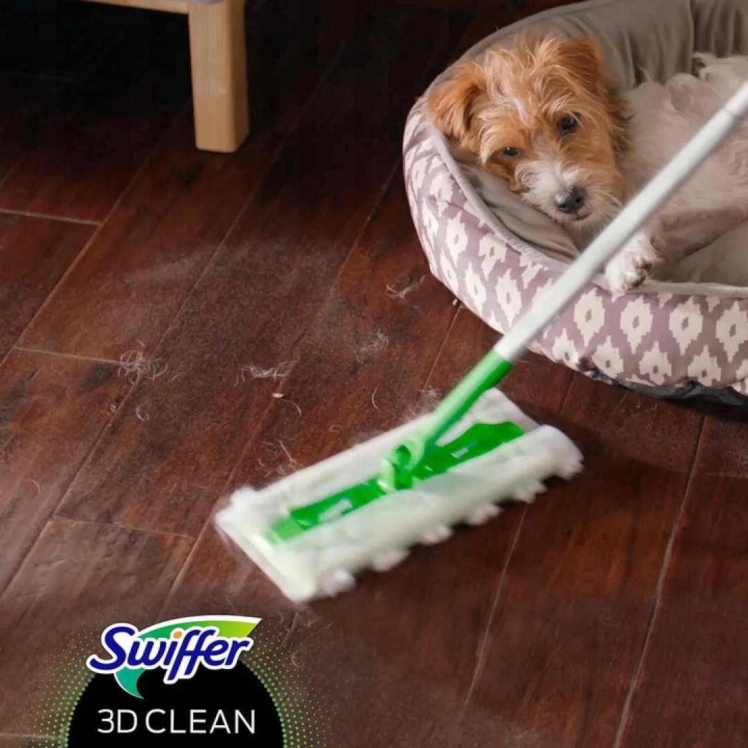 Швабра Swiffer 3D Dust Catcher Mop Starter Kit 4 сухі 3D серветки 2 вологі серветки