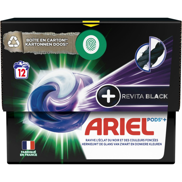 Капсули для прання чорних речей Ariel Revita Black all-In-1 Wasmiddelcapsules, 12шт