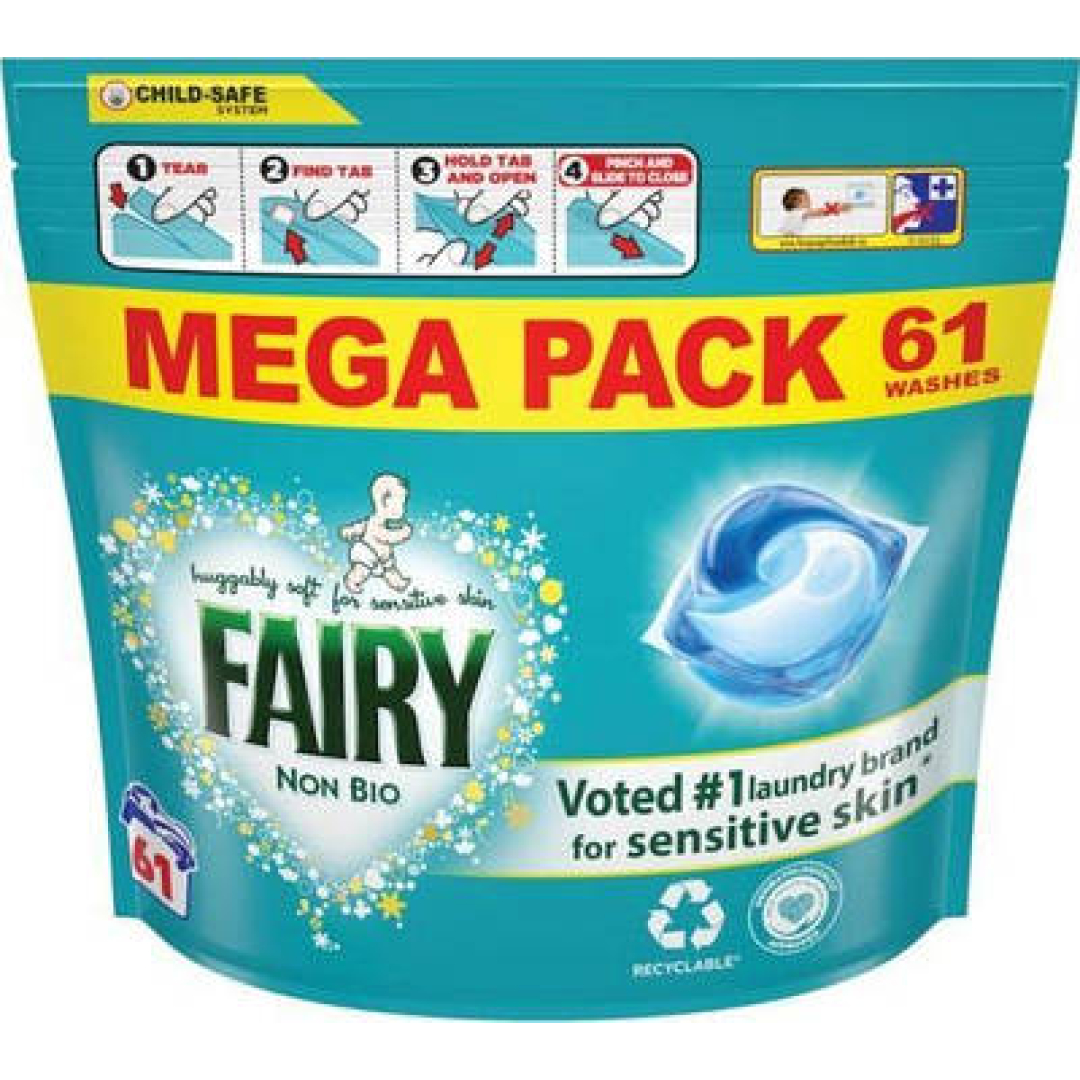 Гелеві капсули для прання дитячої білизни Fairy Non-Bio Sensitive Skin 61 шт