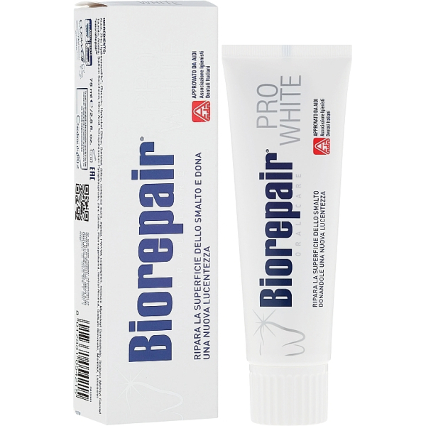 Зубна паста BioRepair PRO White для делікатного відбілювання зубів, 75 мл