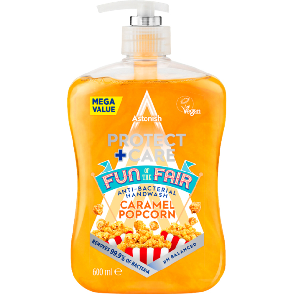 Антибактеріальне мило "Захист та турбота, Карамель&Попкорн", 600 мл