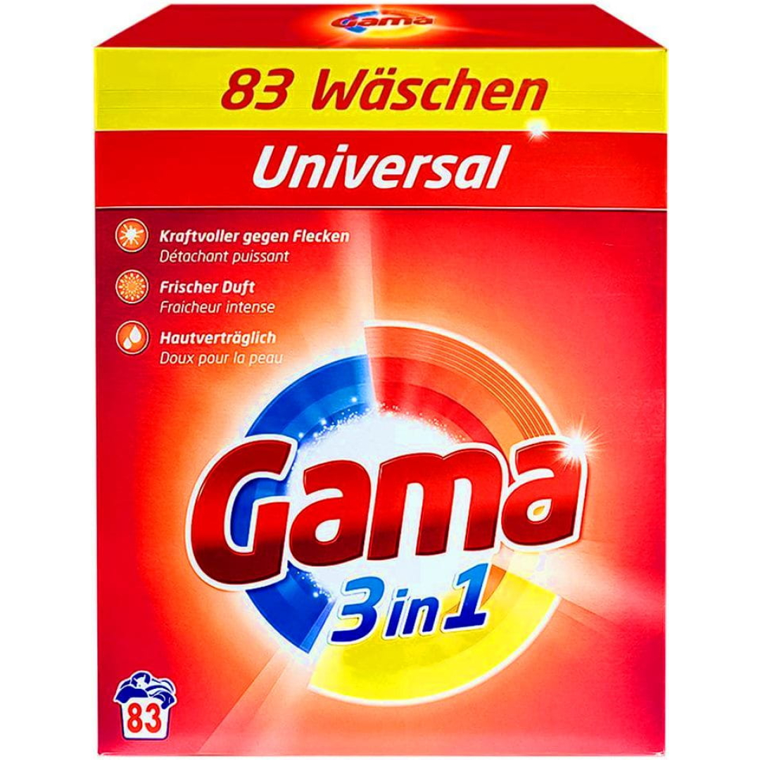 Порошок для прання білизни Gama 3в1 Універсальний, 4.98 кг (83 прання)