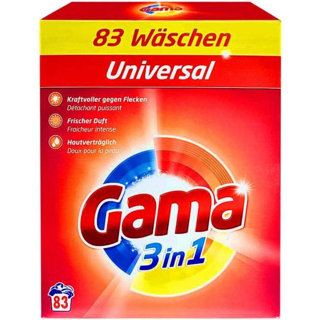 Порошок для прання білизни Gama 3в1 Універсальний, 4.98 кг (83 прання)