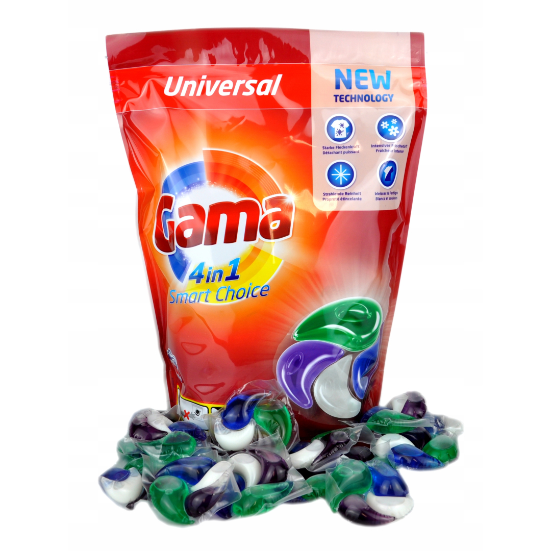 Капсули для прання універсальні Gama 4 в 1, 60 шт