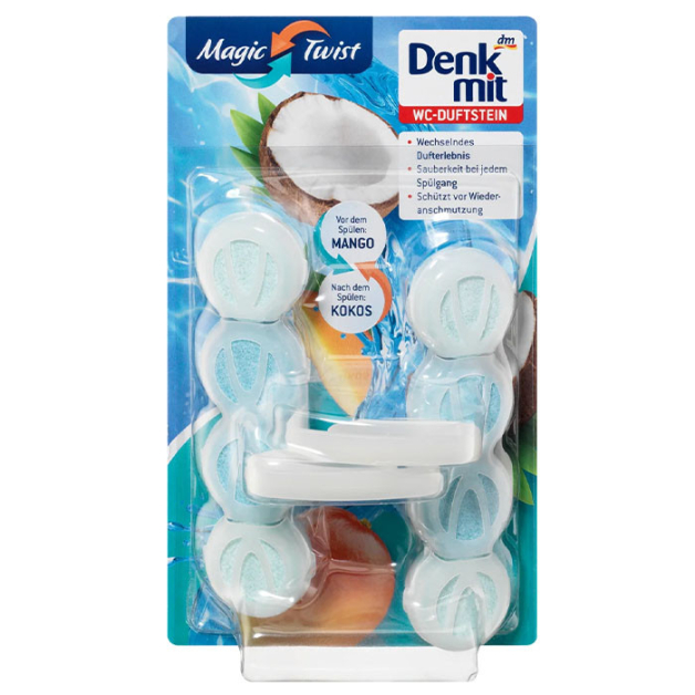 Denkmit блоки підвіски для унитазу WC Magic Twist Mango-Kokos 2шт.