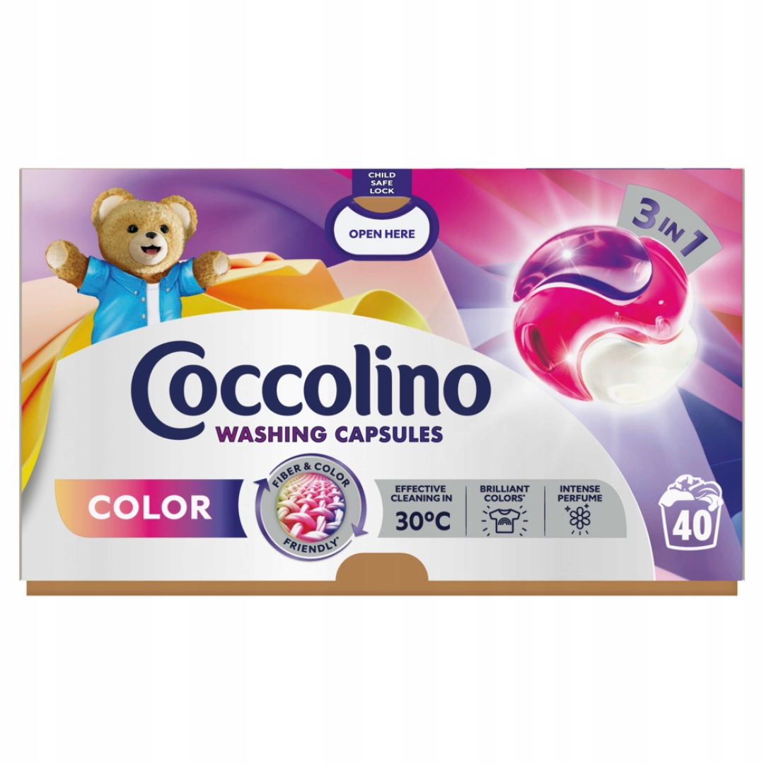 Капсули для прання кольорових речей Coccolino Color 3 в 1, 40 шт