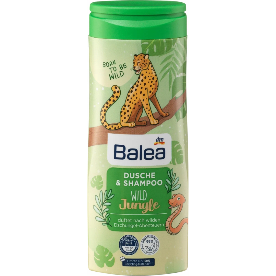 Дитячий гель для душа + шампунь Balea Wild Jungle, 300 мл
