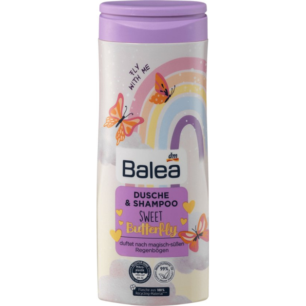 Дитячий гель для душу + шампунь Balea Sweet Butterfly 300мл
