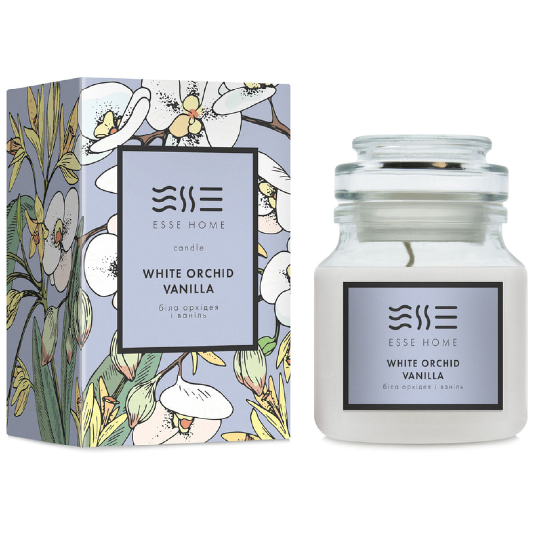 Парфумована свічка ESSE HOME Біла орхідея та ваніль White Orchid Vanilla 100 г
