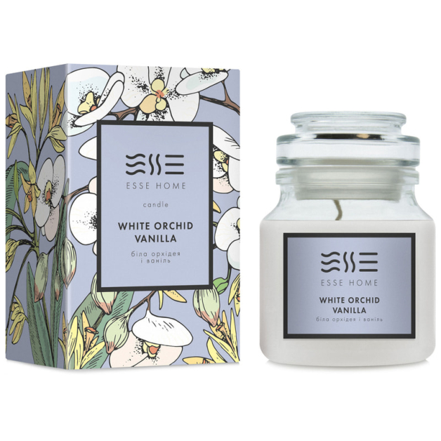 Парфумована свічка ESSE HOME Біла орхідея та ваніль White Orchid Vanilla 100 г