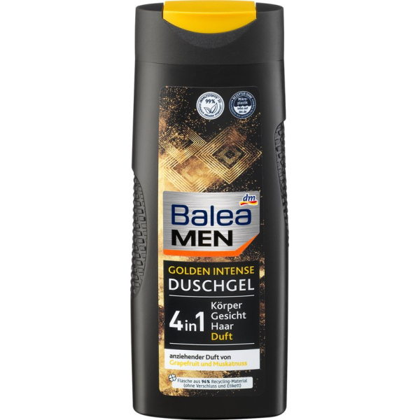 Гель для душу і обличчя + шампунь Balea Men Golden Intense 4 в 1 , 300 мл