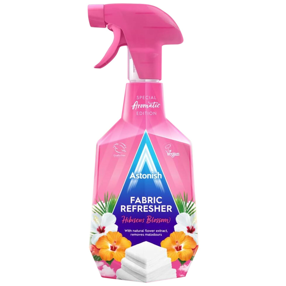 Нейтралізатор запахів для текстилю, килимів та одягу Astonish Aromatic Fabric Refresher Квіти Гібіскуса 750 мл