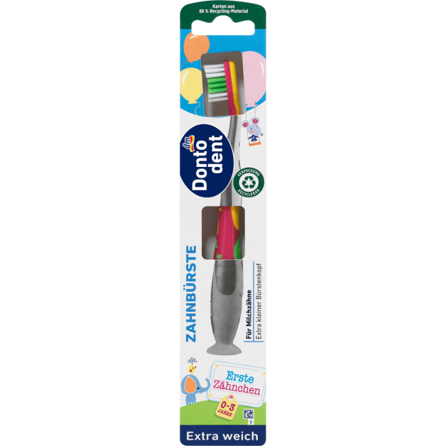 Дитяча зубна щітка Dontodent Extra Soft Перші зуби, від 0 до 3 років, 1 шт