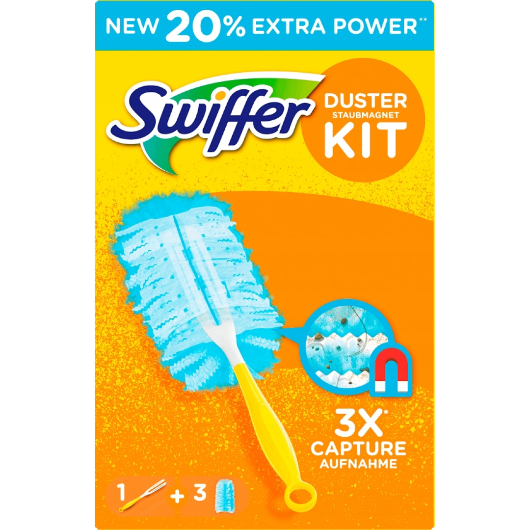 Щітка магніт для збирання пилу Swiffer duster, піпідастр з 3-ма змінними насадками