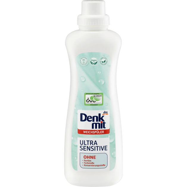 Гіпоалергенний кодиціонер для білизни Denkmit Ultra Sensitive, 33 прання, 1 л