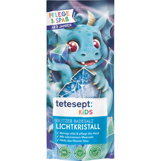 Сіль для ванни дитяча tetesept Kinder Badezusatz Glitzer Badesalz Lichtkristall, 40 г