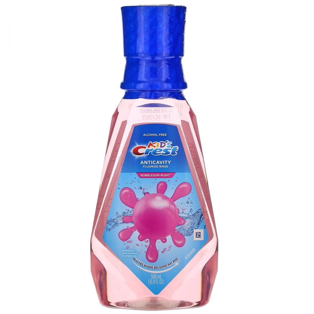 Дитячий засіб для полоскання ротової порожнини Crest Kid's Bubblegum Rush Mouthwash 500 мл
