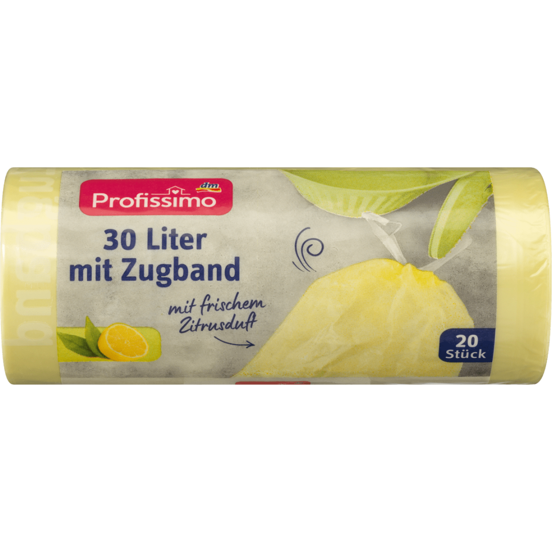 Пакети для сміття 30 л з затяжками і цитрусовим ароматом Profissimo, 20 шт.