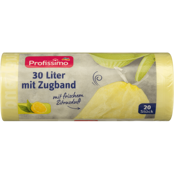 Пакети для сміття 30 л з затяжками і цитрусовим ароматом Profissimo, 20 шт.