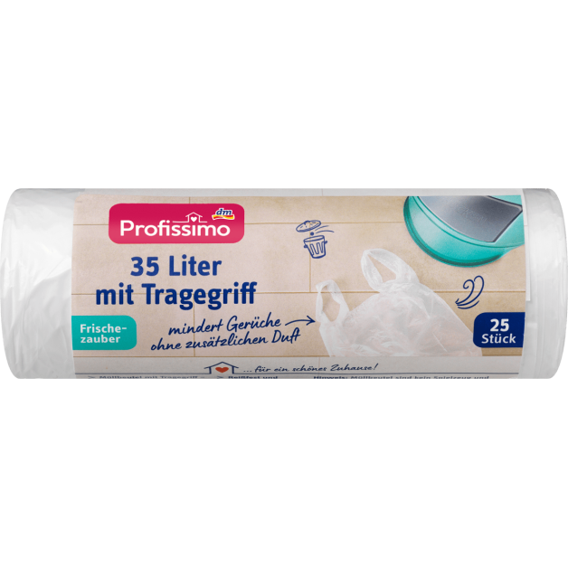 Пакети для сміття з ручками Profissimo 35 л, 25 шт.