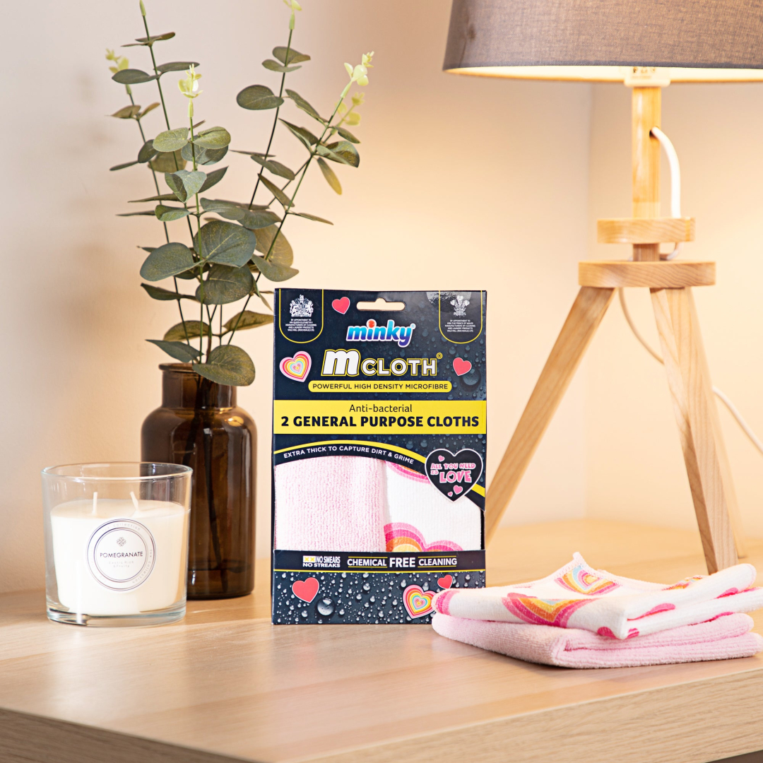 Серветки з мікрофібри універсальні лімітована колекція Minky Cloth All You Need Is Love Anti-Bacterial General Purpose Twin Pack, 2шт