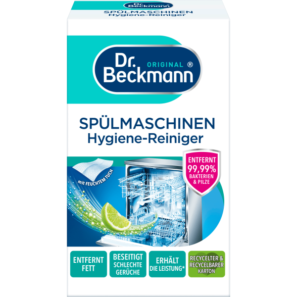 Антибактеріальний порошок для посудомийної машини dr.beckmann spülmaschinen hygiene-reiniger, 75g + 1 серветка