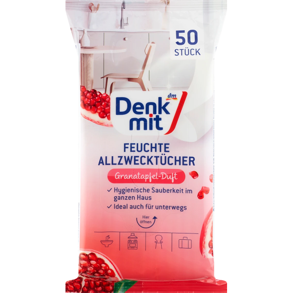 Серветки універсальні для прибирання з гранатом, 50 шт