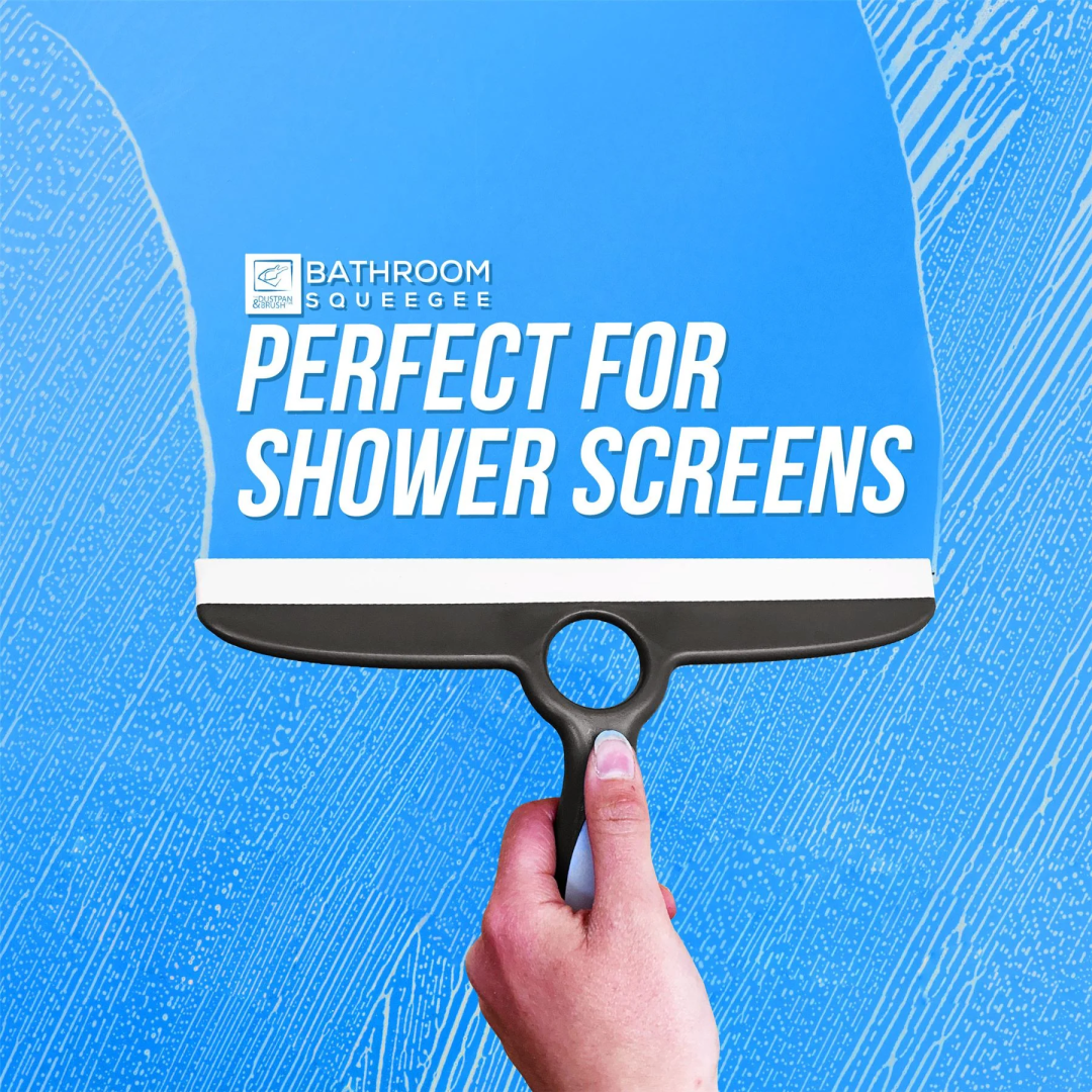 Силіконовий шкребок для скла та душових кабін Deluxe Smooth Grey Shower Squeegee with Wall Hooks