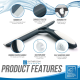 Силіконовий шкребок для скла та душових кабін Deluxe Smooth Grey Shower Squeegee with Wall Hooks