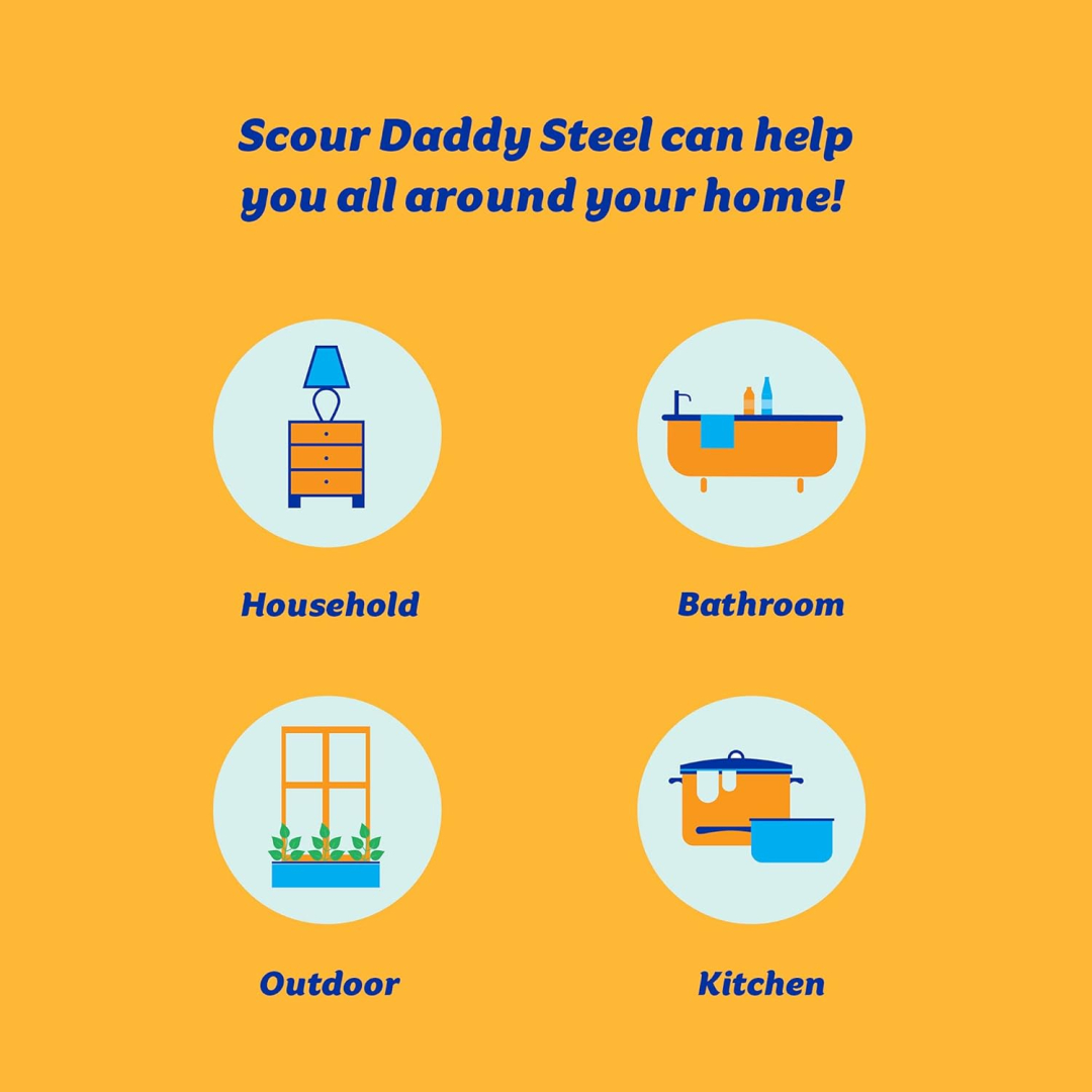 Губка для чищення виробів зі сталі Scrub Daddy Scour Daddy Steel, 2 шт