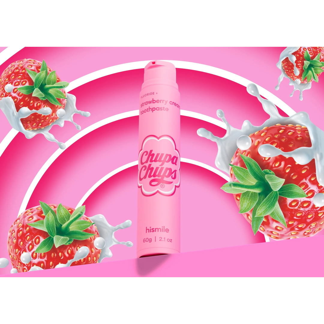 Зубна паста Hismile полуниця Chupa Chups Strawberry Cream Toothpaste, 60 г